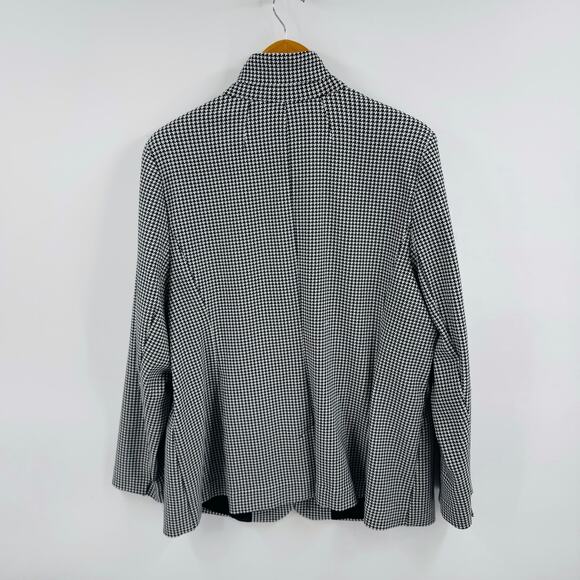 Lane Bryant The Bryant Blazer Houndstooth Black White Stretch Jacket Size 20 - Picture 2 of 6